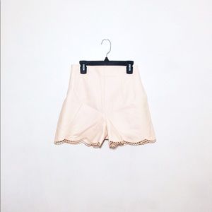Pink High-Waisted Vintage Leather Shorts